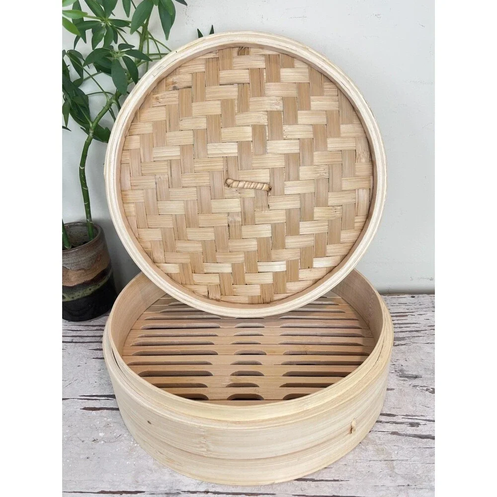 Williams Sonoma Traditional Bamboo Steamer / 100% Organic Natural Bamboo / Steam